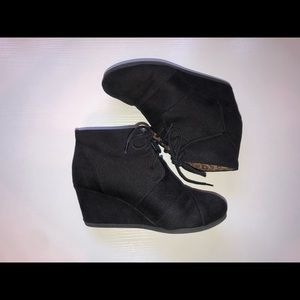 Black Wedge Booties
